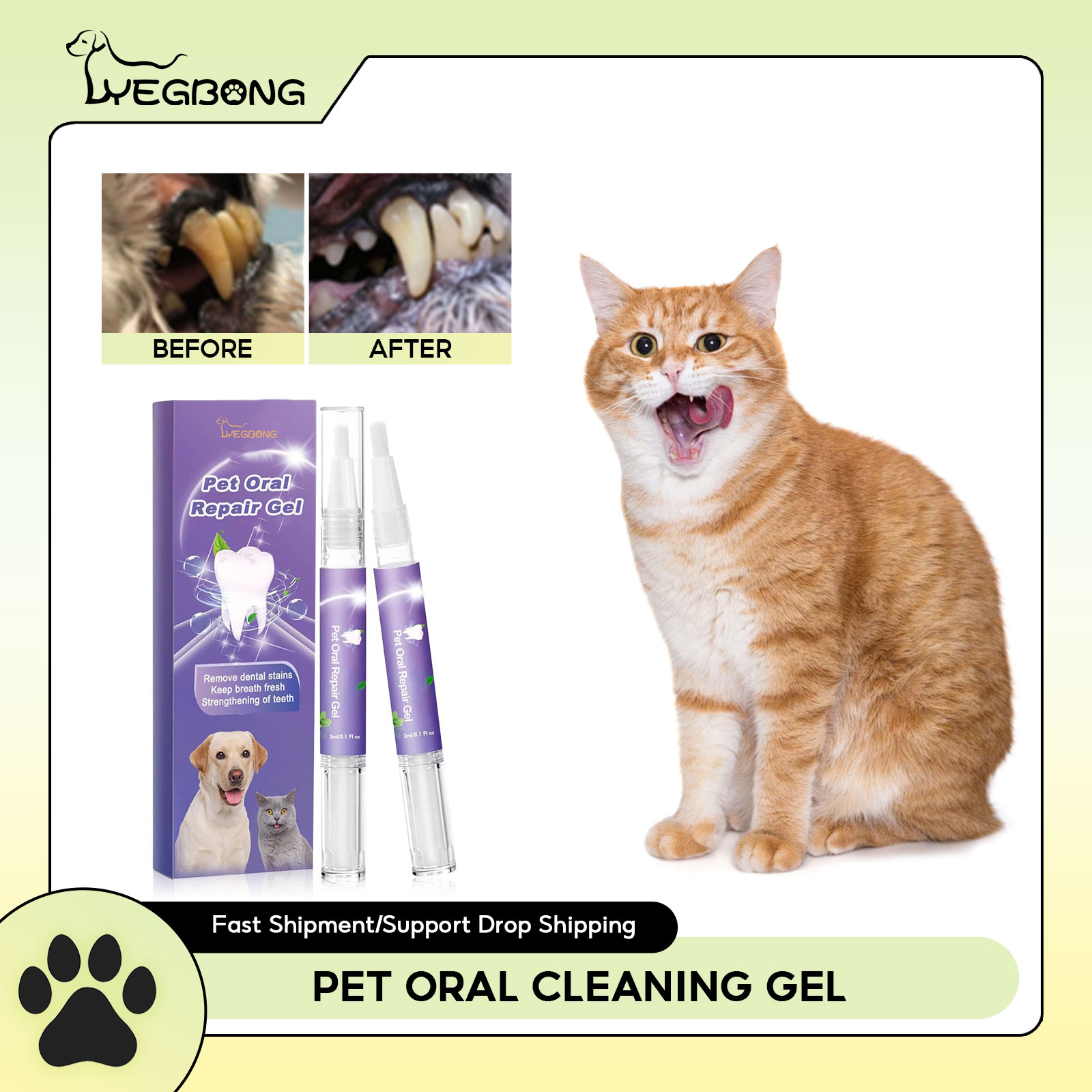 Teeth Whitening Q&M - Huisdier Orale Reparatie Gel Puppy Tandsteen