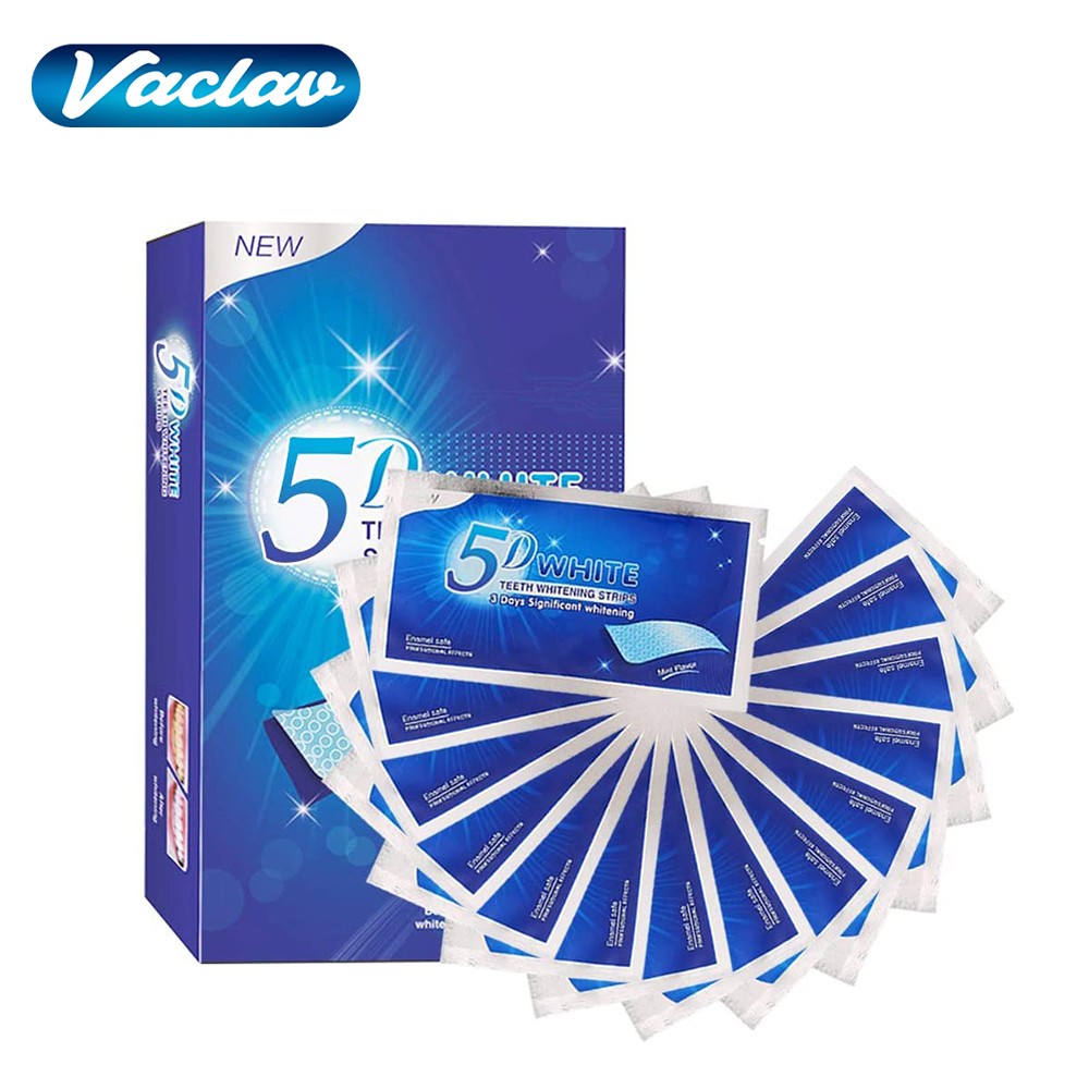 Teeth Whitening Q&M - 5D Witmakende Tandstrips, Whitening Gel, Witmakende