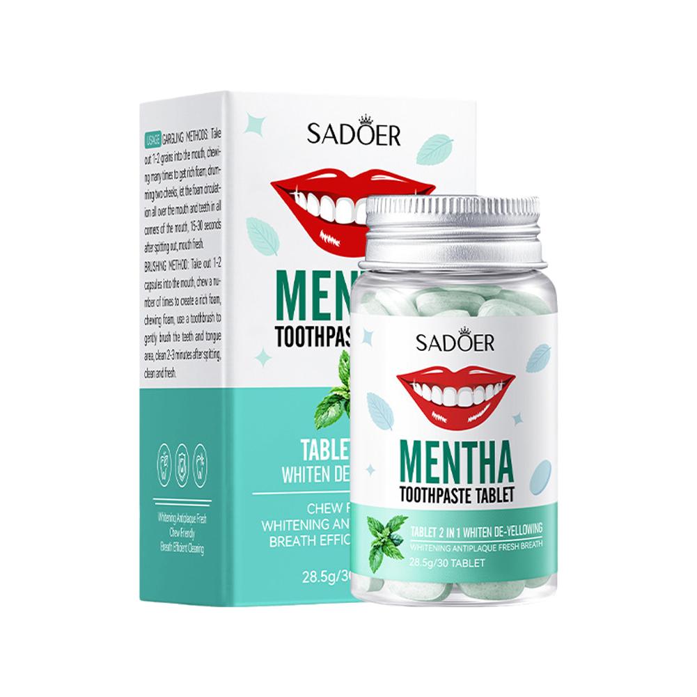 Mint Stevige Tandpasta Tablett - Teeth Whitening Q&M recensie en prijs